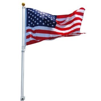 20 ft Aluminum Telescoping Flag Pole Kit with US Flag ...