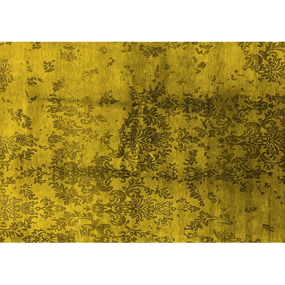 Ahgly Company Indoor Rectangle Oriental Yellow Industrial Area Rugs, 8' x 10'
