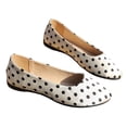 thumbnail image 4 of KIJBLAE Women's Polka Dot Print Low Cut Flats, Retro Slip On Lazy Trendy Daily Casual Flat Shoes White 42, 4 of 9
