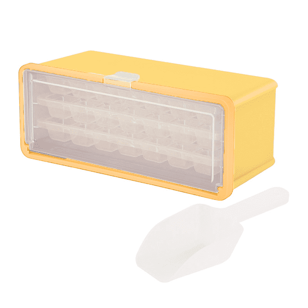 Caja de hielo multicapa Bandeja de hielo extraíble-Amarillo Adepaton CPB-US-CJZ58-2
