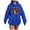 Blue, variant on Halloween Hoodies for Women Novel Cartoon Sweatshirt Casual Long Sleeve Pullover Tops with Pockets