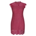 thumbnail image 4 of Odeerbi Summer 2025 Casual Dresses for Women Fashion Sleeveless Lace Zipper Sexy Solid Color Club Dress Burgundy, 4 of 8