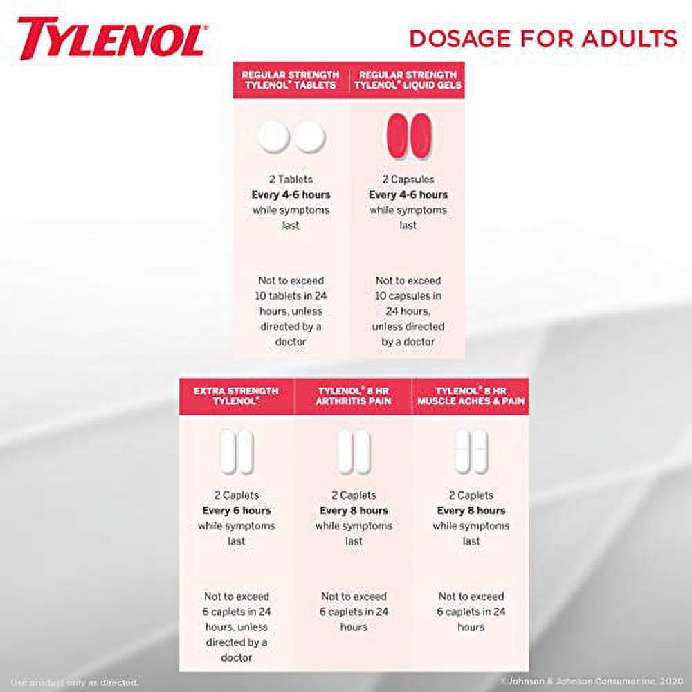 Tylenol 8 Hour Arthritis Pain Tablets with Acetaminophen for Joint Pain, 100 ct