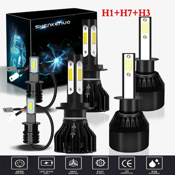 For Alfa Romeo Giulietta 2012-2019 Headlights,H1 H7 LED High/Low Beam and H3 Fog light Bulbs,6pcs