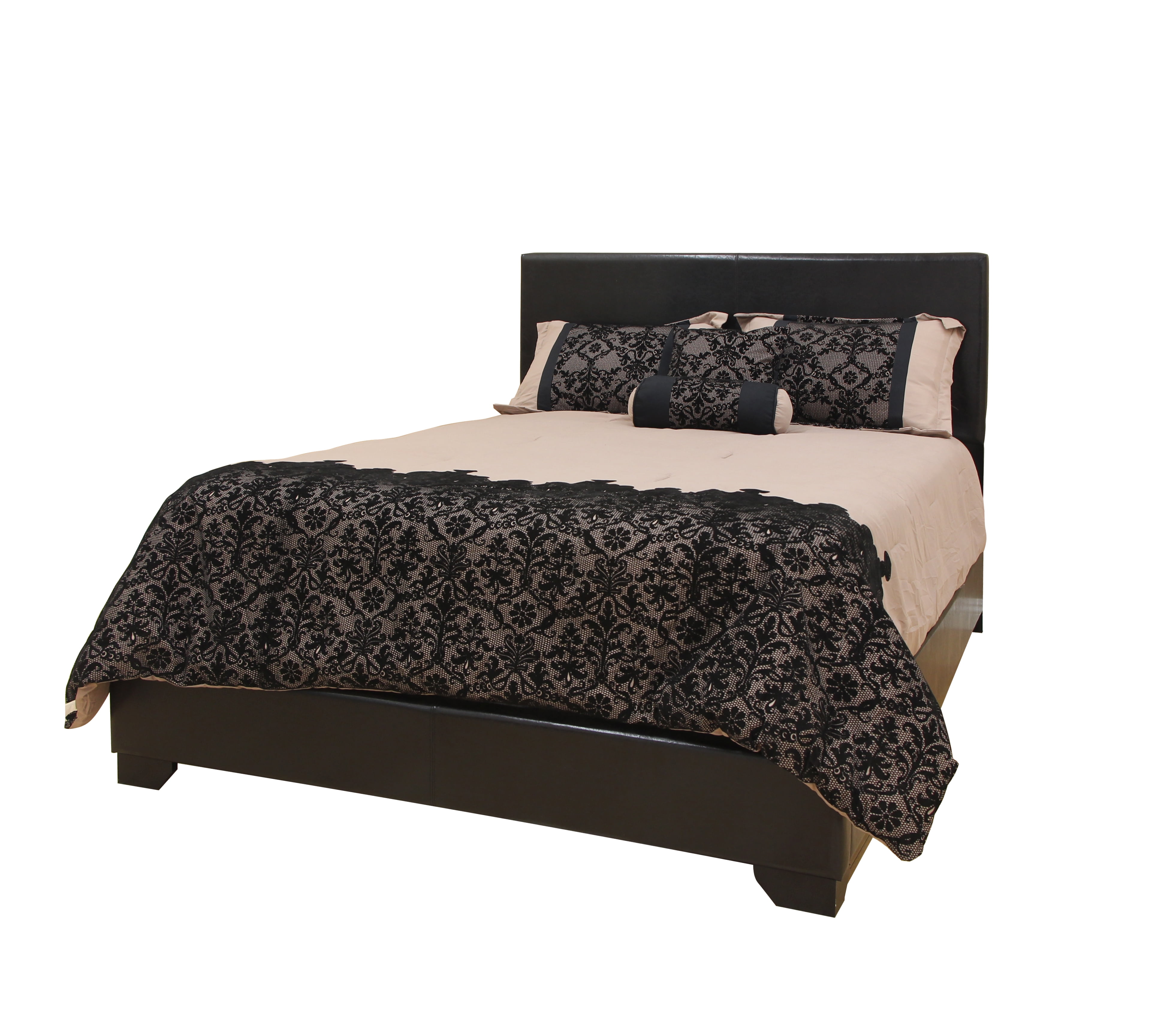 Acme Ireland Queen Faux Leather Bed Black Com