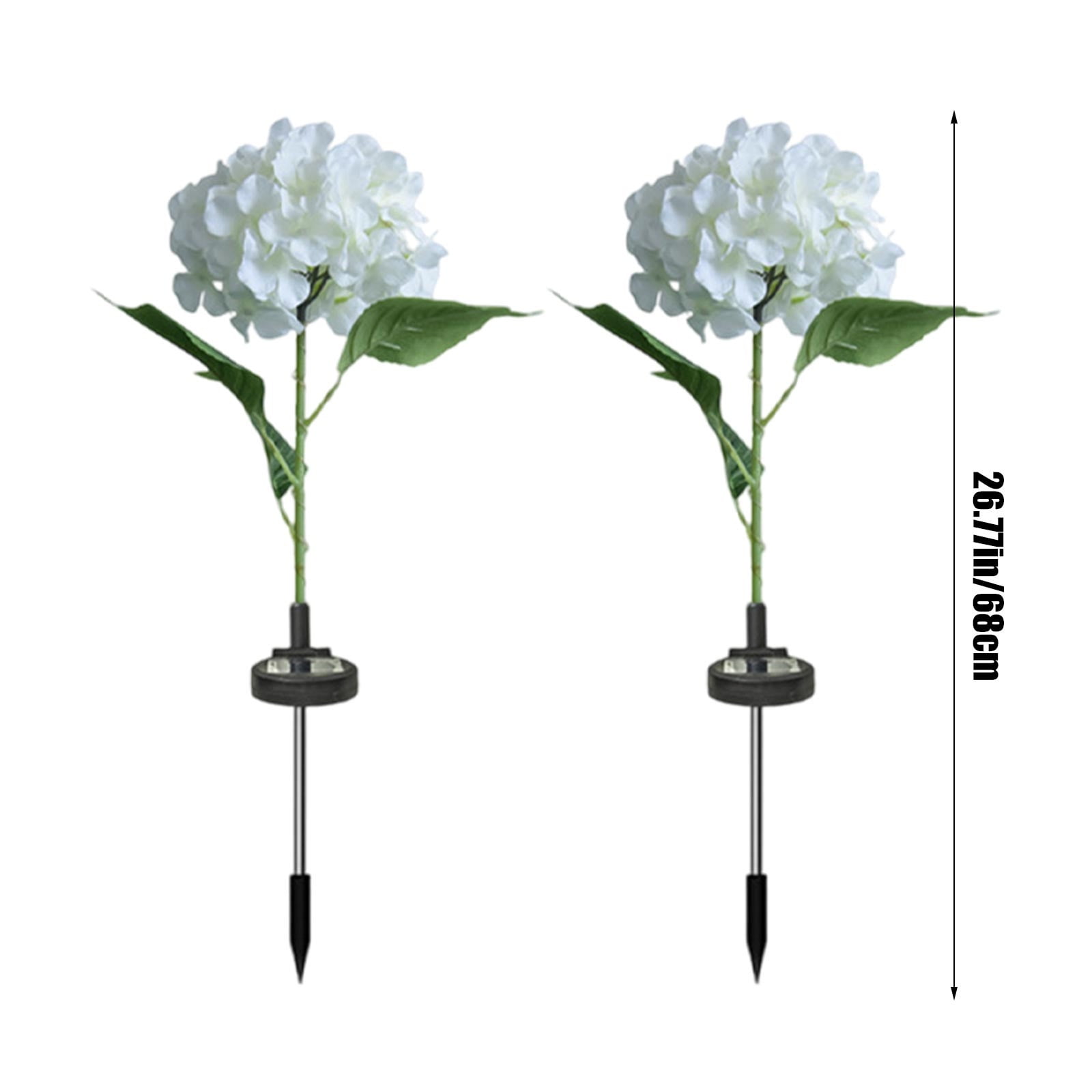 Summer Savings Clearance! Boovnll Solar Flowers Outdoor Water Proof, 2 Pack Artificial Hydrangea Bouquet Outdoor Solar Lights, Solar Flowers for Outdoor Garden Yard Patio Decor, Solar Garden Lights
