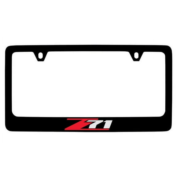 Chevrolet Z71 Black Coated Metal License Plate Frame Holder