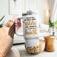 thumbnail image 2 of Sister Rainbow Sunflower Leopard, Tumbler 40 Oz With Handle Lid And Straw, Sister Gifts, Print Funny Tumblers Black Women From Sisters Cups Handle For Heart Little Coffee, 2 of 6
