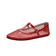 thumbnail image 2 of Samdudou Mary Jane Shoes for Women Closed Toe Flat Sandals Breathable Hollow Out Fishnet Mesh T Strap Buckle Vintage Casual Walking Footwear for Office Street, 2 of 8