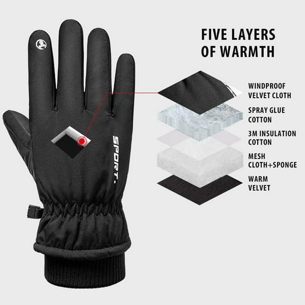 Gants chauffants unisexes imperméables, tactiles et anti-froid