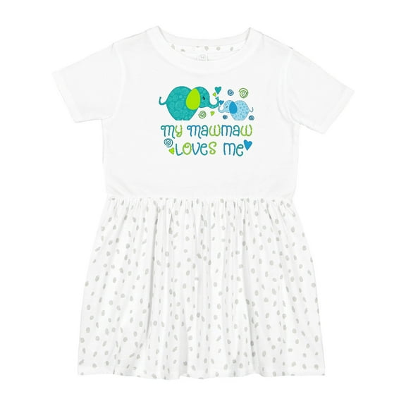 Inktastic My Mawmaw Loves Me Cute Elephants Girls Toddler Dress