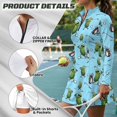 thumbnail image 6 of Aplkyhs Funny Pickles Women Athletic Tennis Dress with Shorts Pockets Long Sleeve Quarter 1/4 Zip Up Breathable Workout Athletic Dress 2 Piece Sets Moisture Wicking, 6 of 7
