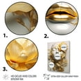 thumbnail image 3 of Designart "Woman Portrait in White and Gold with Leaves II" Fashion Framed Wall Art - Glam Gold Fashion Woman Entryway Framed Wall Art, 3 of 6