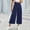 Navy, variant on Womens Wide Leg Cropped Suit Pants Work Business Summer Pleated Waisted Side Zipper Up Trousers With Pockets Womens Casual Pants And Tops Women Business Casual Pants with Pockets Women Pants Casual
