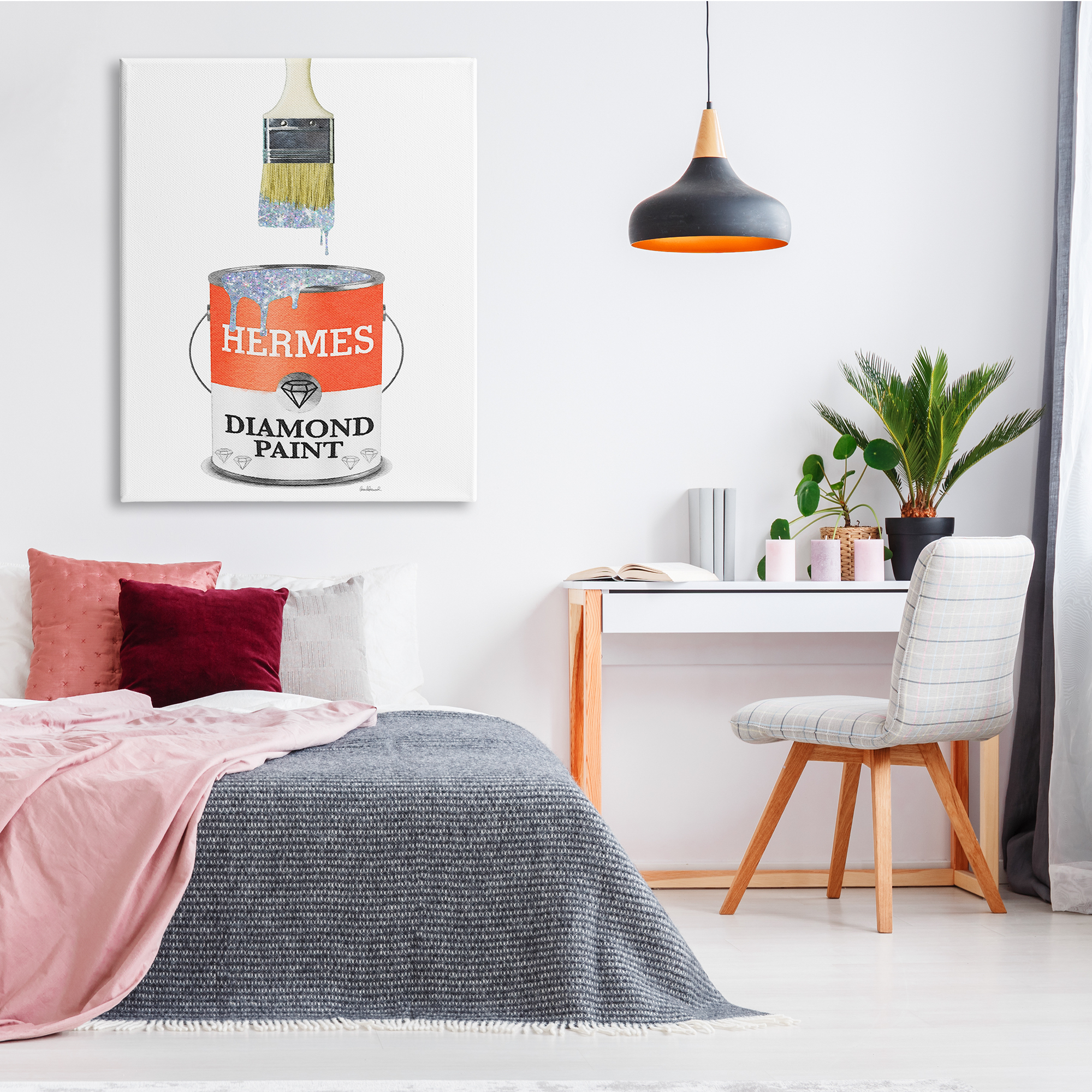 Stupell Industries Fashion Pop Diamond P. Can Designer Soup Red, 36 x 48, Design by Amanda Greenwood