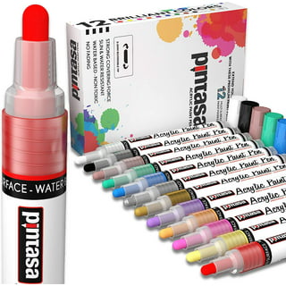 Dengmore Acrylic Paint Marker Pens 180ml Acrylic Marker Waterproof Quick Drying Watercolor Pen Set Water Soluble Pigment Graffiti Art Painting Acrylic