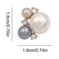 thumbnail image 2 of 2 Pieces Hairpin Headdress Flat Back Non-perforated Design Shiny Rhinestones Beautiful Pearl Flower Buckle for Dancing Party Flower Center 1, 2 of 7