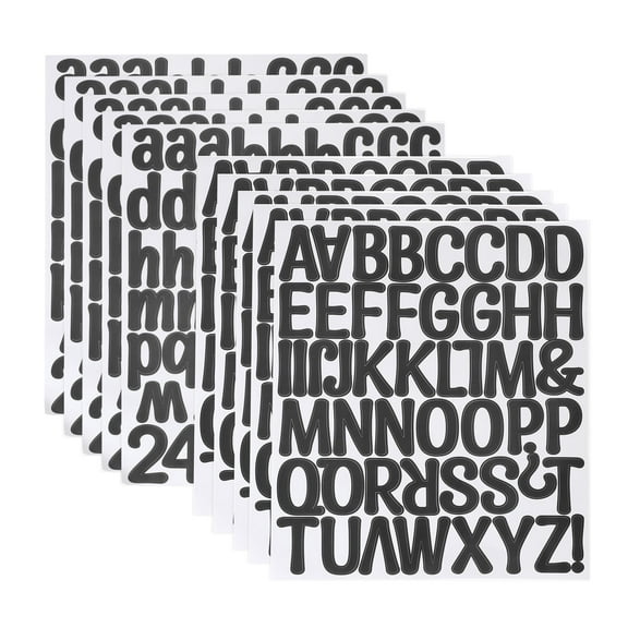 Uxcell 595 Pieces Vinyl Letter Stickers, 10 Sheets 2 Inch Black Self-Adhesive Cute Alphabet Number Stickers