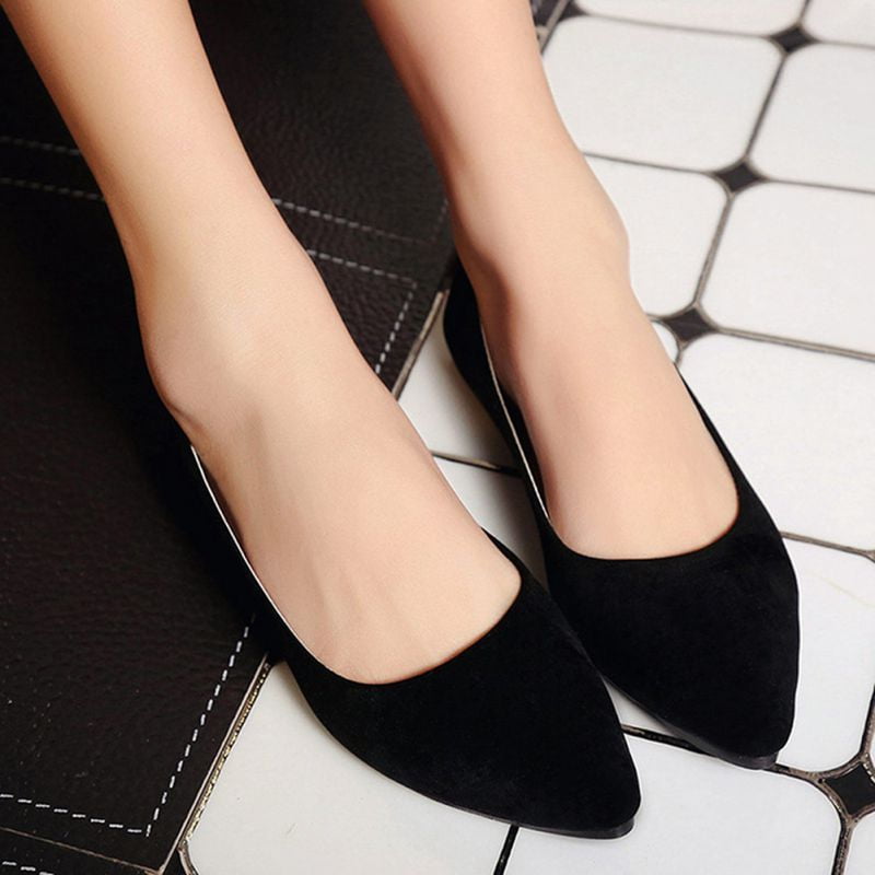 Spring Solid Color Pointed Comfortable Shoes NEEKEY Flats Shoes Women Comfortable Pointy Toe