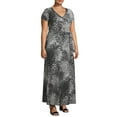 thumbnail image 3 of Ella Samani Plus Size Short Sleeve Maxi Wrap Dress, 3 of 6