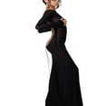 thumbnail image 3 of Elegant Solid Color Sheer Dress for Women, 3 of 9