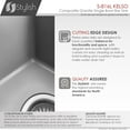 thumbnail image 4 of Stylish Dual Mount 16" Gray Composite Granite Single Bowl Kitchen Sink with Strainer S-816L, 4 of 13