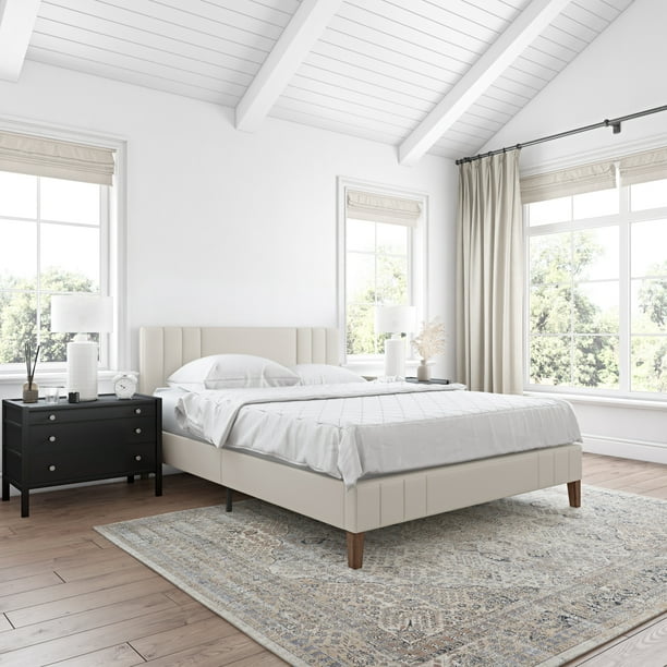Modern Essentials Barclay Upholstered Lightweight Platform Bed, Queen