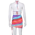 thumbnail image 4 of Vestido plisado con cuello halter y cuello halter para mujer, sexy, de verano, para fiesta, piscina, arcoíris Zhivalor HMJM259-3, 4 of 5