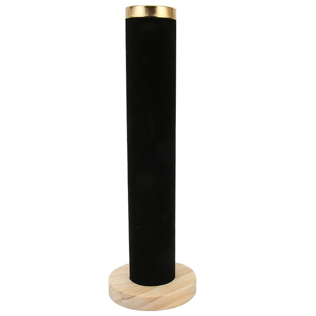 Soporte de exhibición para reloj y pulsera de joyería, torre Vertical de terciopelo, soporte para Scrunchie negro, torre de exhibición para pulsera, durabilidad mejorada Jadeshay A