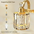 thumbnail image 5 of Crystal Gold Bathroom Vanity Light 3 Light Modern Bathroom Vanity Light Fixtures Over Mirror Modern Crystal Vanity Lighting, 5 of 7
