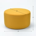 thumbnail image 4 of Modern Round Velvet Upholstered Ottoman with Soft Padded Seat, Multi-Functional Sofa Footrest, Side Table, Extra Seating for Living Room, Bedroom, Entryway (Yellow, 24" D x 24" W x 13" H), 4 of 9