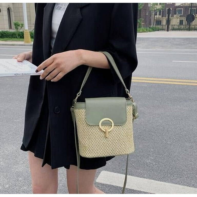 Bangyan Fashion Small Straw Crossbody Bag for Women, Beach