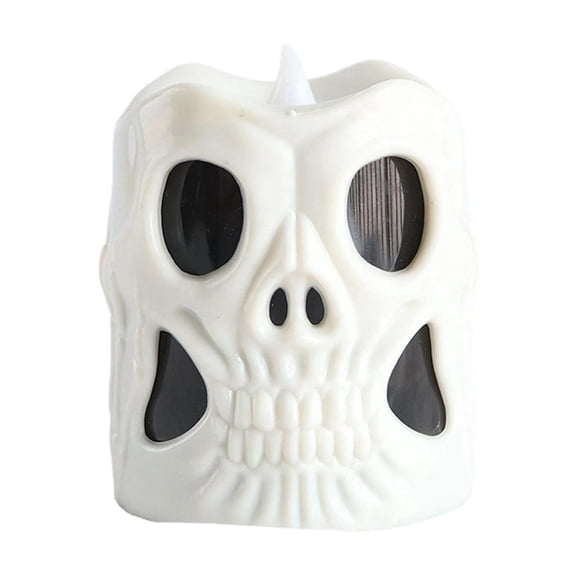 A 1Pcs Halloween Decorative Skull Candle Lamp Led Plastic Night Light For Party Ghost Festival Home Decoration