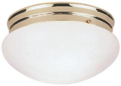 Sunlite HALL6/PB/GU24/1-18/ES 6-Inch Energy Saving Mushroom Ceiling Fixture Polished Brass Finish with White Glass