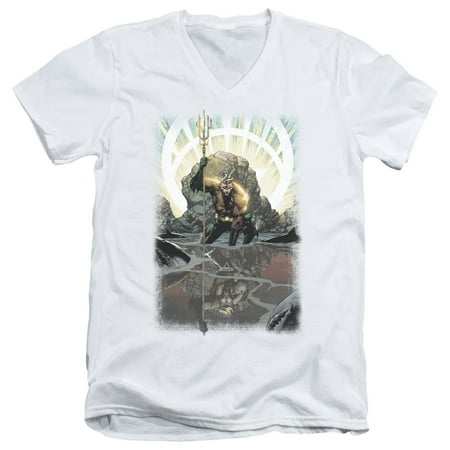 JLA Justice League Brightest Day Aquaman S/S Adult V-Neck White