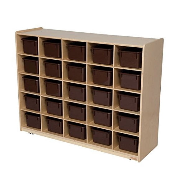 Wood Designs  Tip-Me-Not 25 Tray Storage with Brown Trays - Brown