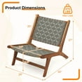 thumbnail image 3 of Coatway 1 PCS Patio Teak Wood Chair with Nylon Webbing Seat & Back for Backyard, Porch, Balcony, 3 of 8