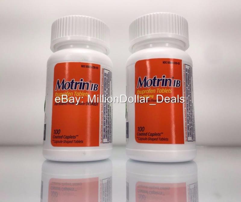 Motrin IB Ibuprofen USP 200 mg Pain Reliever Fever Reducer 200 Coated