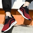 thumbnail image 6 of Mens Shoes,Elevator Casual Mesh Trainers Lightweight Breathable Lace Up Sports Footwear With Hidden Lift Heel Height Increasing Sneakers,Shoes for Men,Red,8, 6 of 9