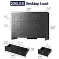thumbnail image 4 of SunsGrove Dresser for Bedroom Wooden with 4 Drawers, 39" Wide Black Dresser, Chest of Drawers with Metal Handles and Anti-Tipping Devices for Living Room, Hallway, Closets, 4 of 6