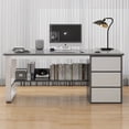 thumbnail image 3 of Boss Writing Desk Modern Luxury Ergonomic Drawing Desk Office Computer Organizadores De Escritorio Office Furniture Executive My Lux Decor Round, 3 of 18