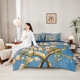 thumbnail image 5 of Homewish Vintage Floral Art 7pcs Queen Bedding,Bohemian Oil Painting Bedding Comforter Set Queen,Pink Blue,Navy Blue Reversible, 5 of 8