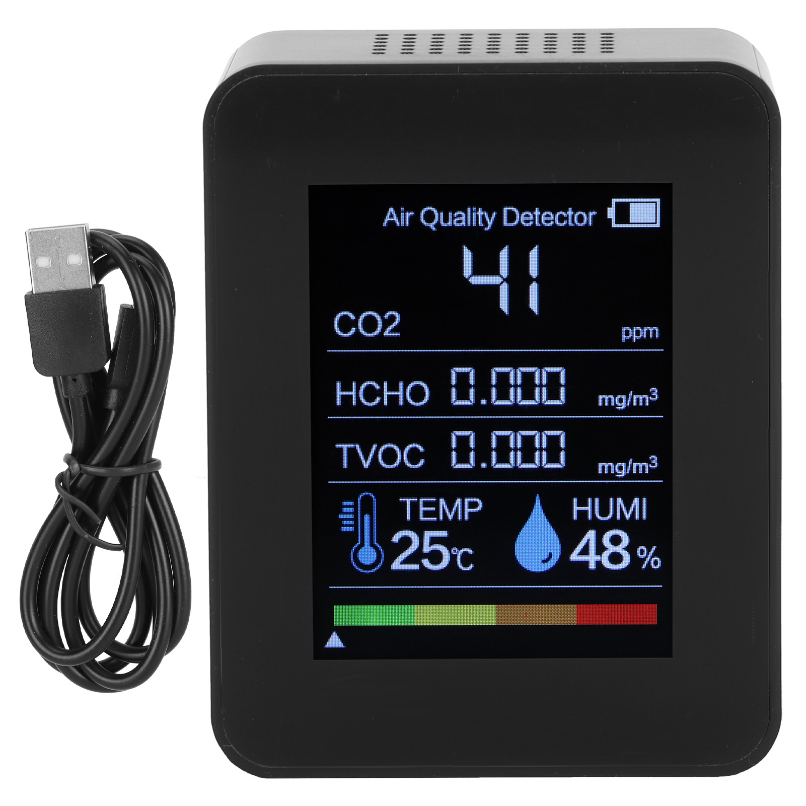CO2 Detector, Real-time Carbon Dioxide Monitor, Standing Color Screen For  Home Office Black Walmart Canada