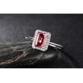 thumbnail image 4 of .50 Carat Ruby and Diamond Halo Engagement Ring in White Gold, 4 of 4