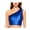 Royal Blue, variant on inlzdz Women's Shiny Metallic Crop Tops One Shoulder Holographic Tops for Rave Party Festival Clubwear Gold S