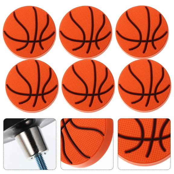 WRITWAA 6-Pack Orange Basketball Door Knobs Creative Cupboard Pull Handles for Home and Office Cabinets