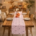 thumbnail image 6 of Ghost Table Runner, Plush Embroidered Halloween Table Decor, Cute Cream Ghost Pattern Table Cover for Indoor Party, Dining Room, Home Kitchen 13 X 36 Inch, 6 of 6