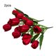 thumbnail image 4 of Ramo de flores artificiales Wosthever 2 uds tulipanes de seda púrpura, 4 of 6