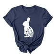 thumbnail image 2 of HOMBOM Womens Dressy Easter Tops Navy Short Sleeve Crew Neck Easter Bunny Print T-shirt Trendy Tops for Women 2023 XXXL, 2 of 5