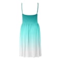 thumbnail image 3 of Summer Saving Wycnly Sundresses for Women Sleeveless V-Neck Gradient Print Knee-Length Dresses Beach Vacation Flowy Swing Spaghetti Strap Summer Dress Green Up to 65% off, 3 of 4
